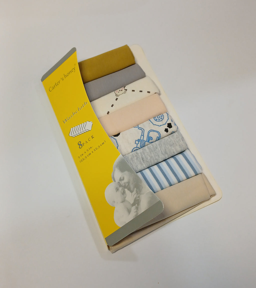 8 PCs Baby Wash Clothes Multicolor