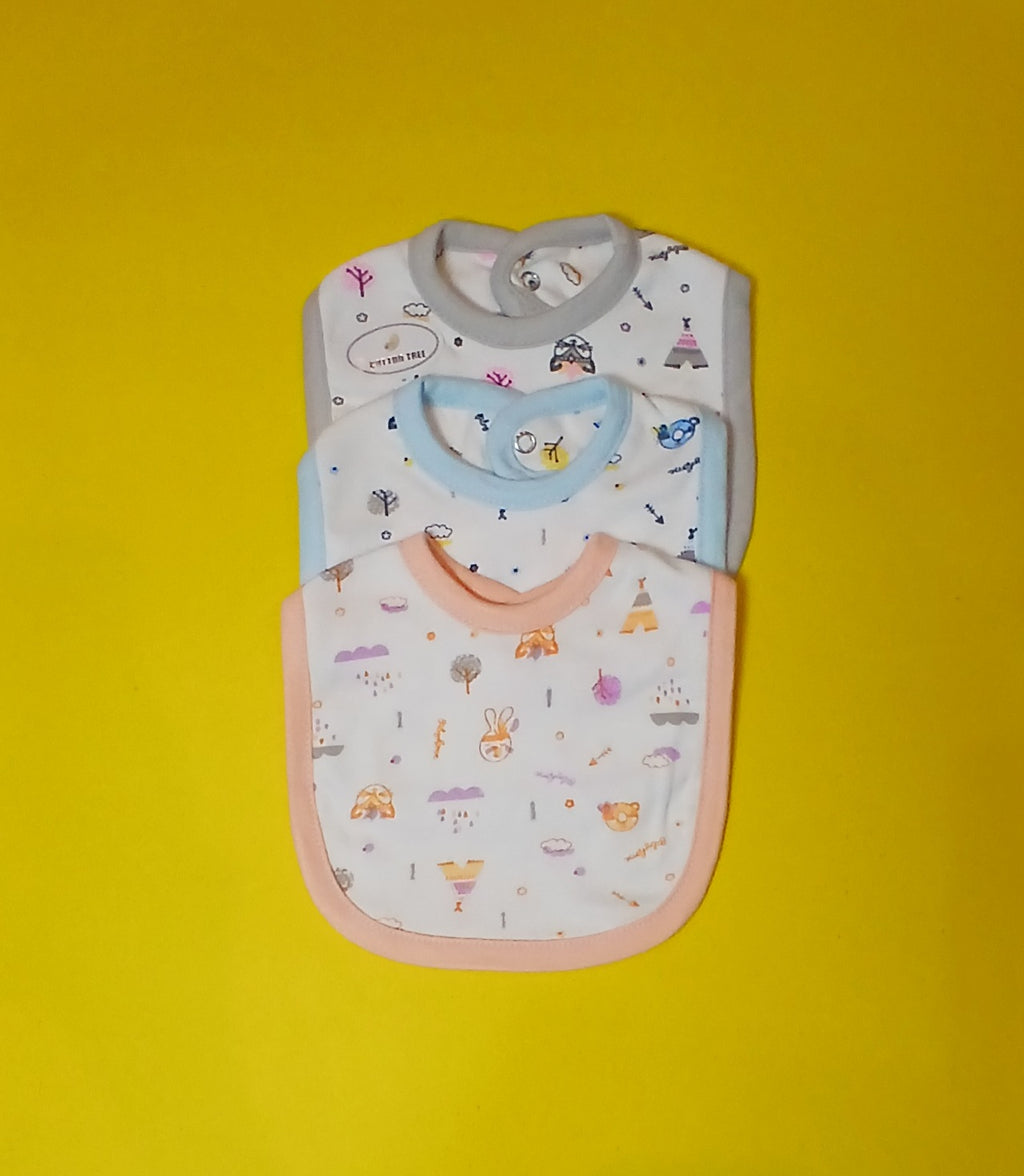 Cotton Tree Baby Bibs – Soft, Absorbent & Adorable (Pack of 3)