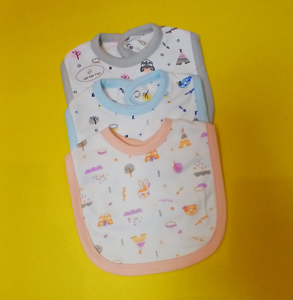 Cotton Tree Baby Bibs – Soft, Absorbent & Adorable (Pack of 3)