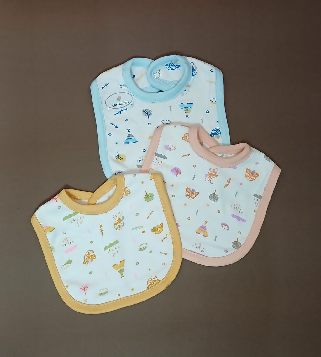 Cotton Tree Baby Bibs – Soft, Absorbent & Adorable (Pack of 3)