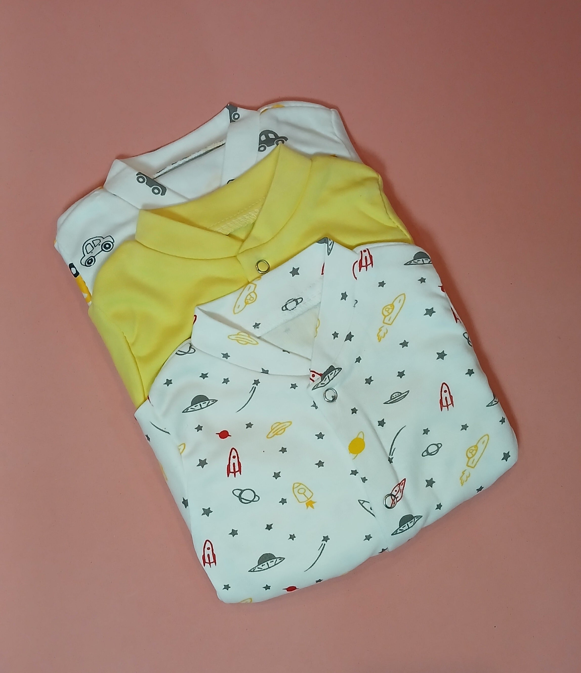 Tiny Toon Baby Sleepsuits with Booties (Pack of 3)