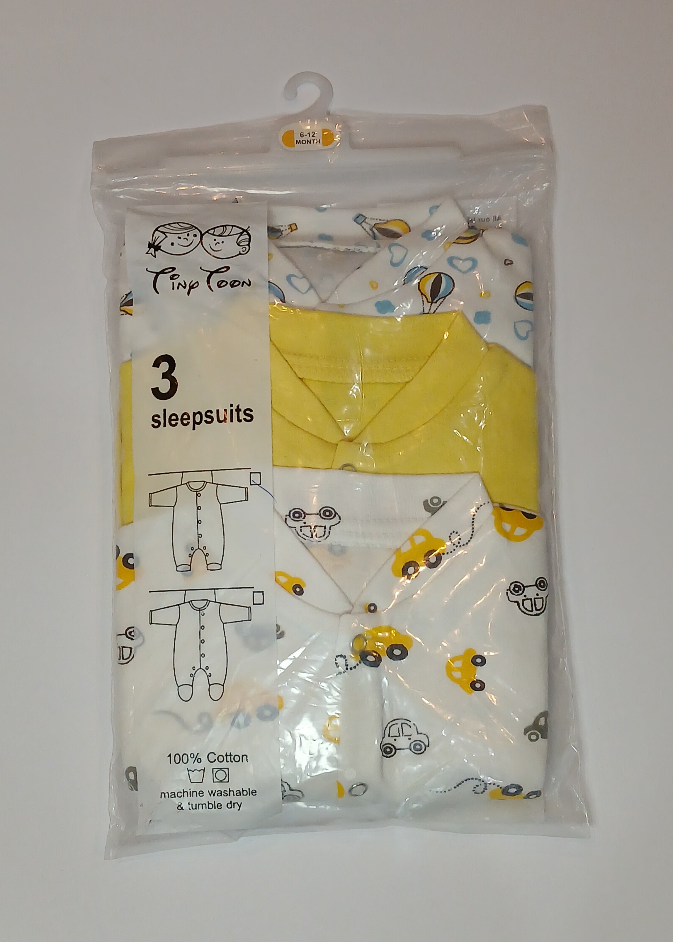 Tiny Toon Baby Sleepsuits with Booties –(Pack of 3)