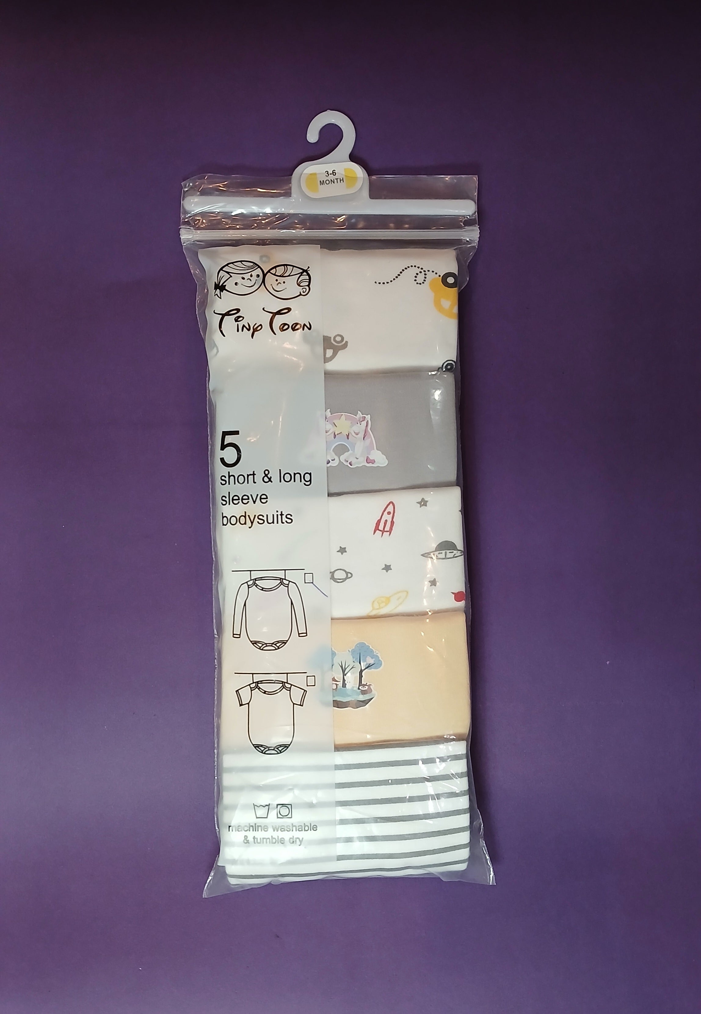 Tiny Toon Baby Bodysuits – Full Sleeves (Pack of 5)