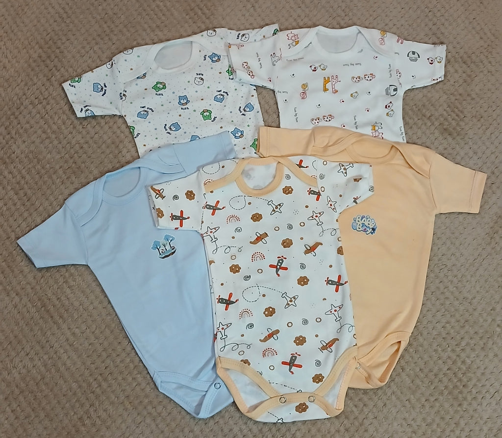 5-Pack Short Sleeve Baby Bodysuits