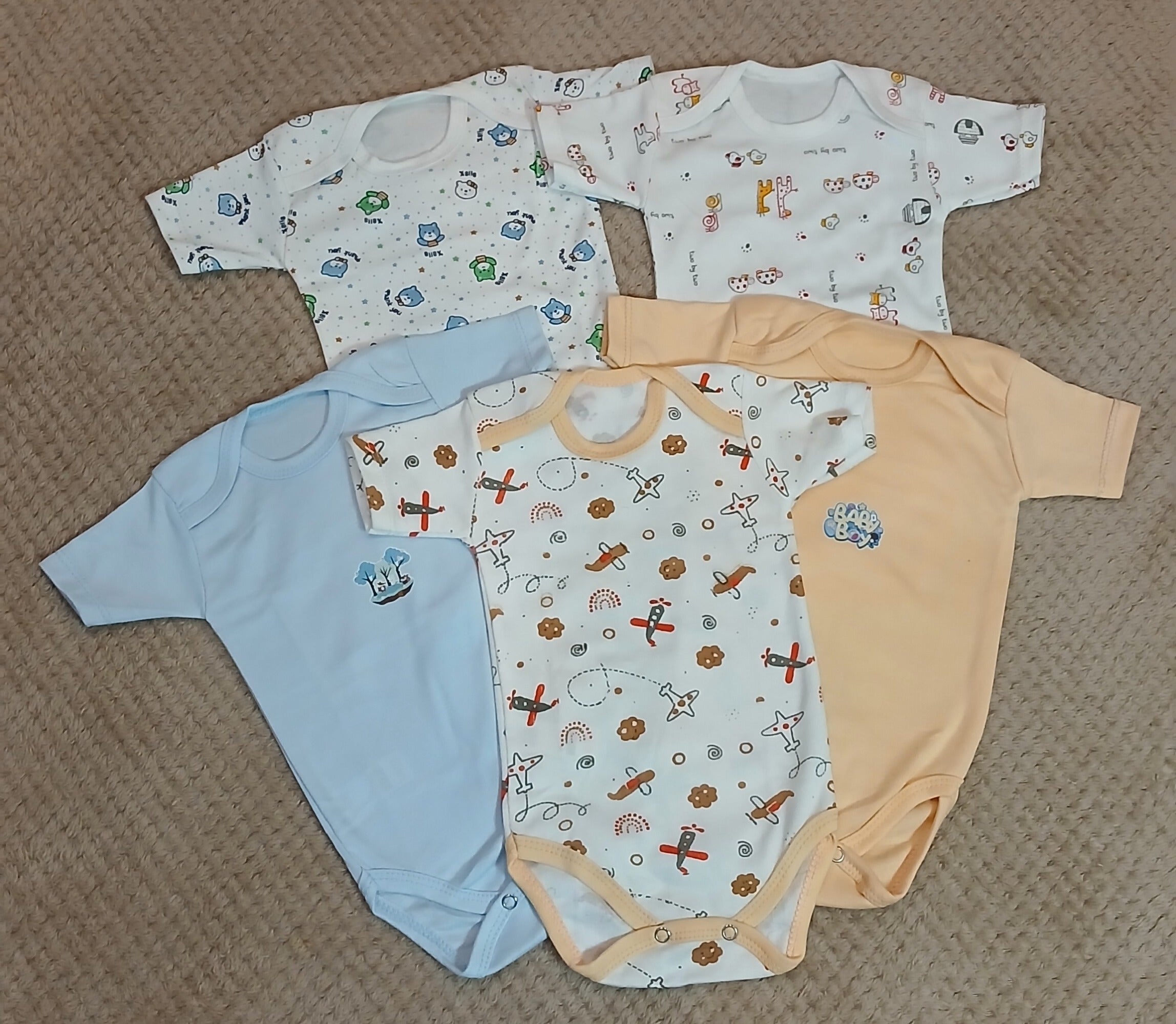 5-Pack Short Sleeve Baby Bodysuits