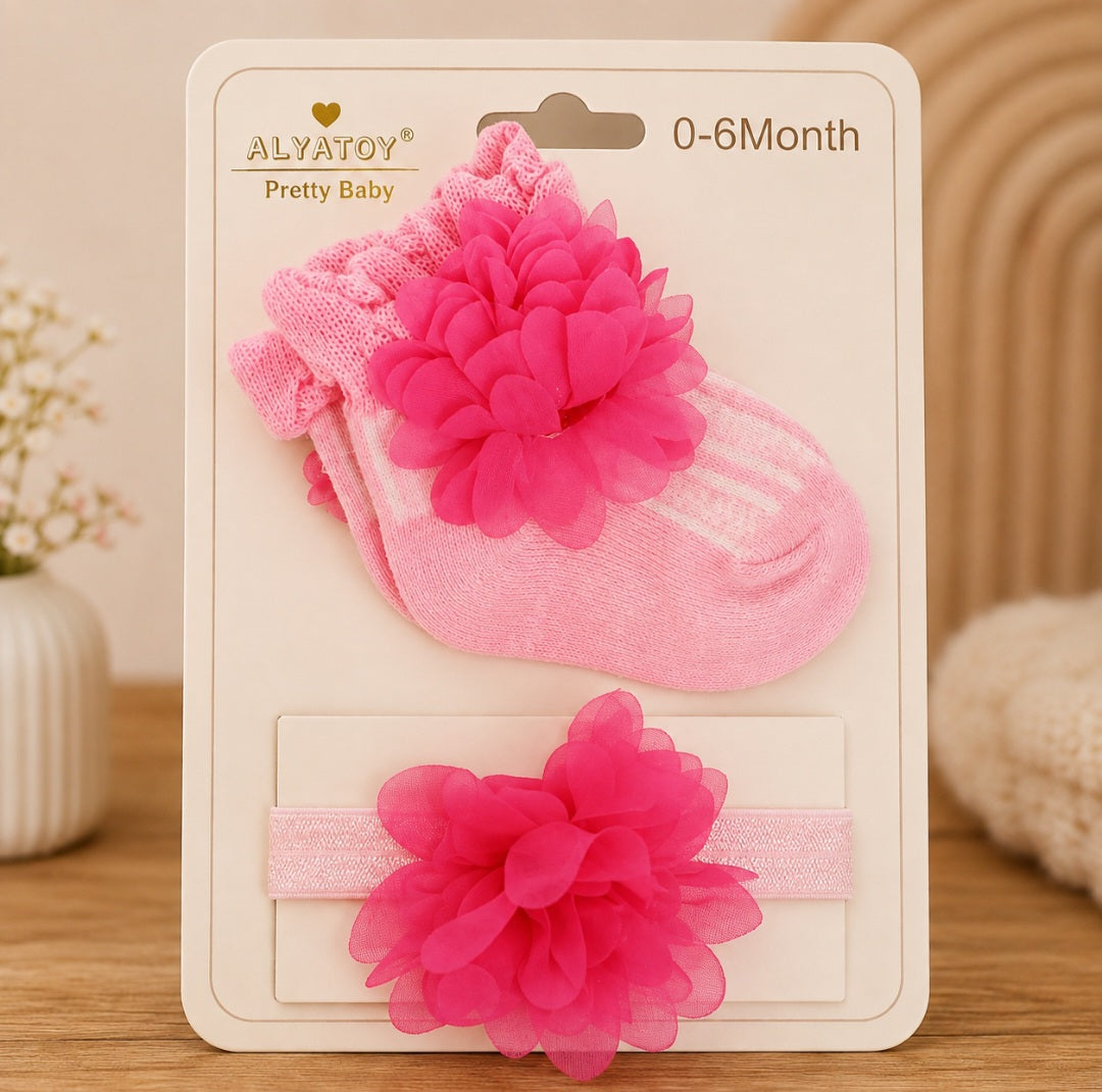 Head Band and Socks Set (0 to 6 Months)