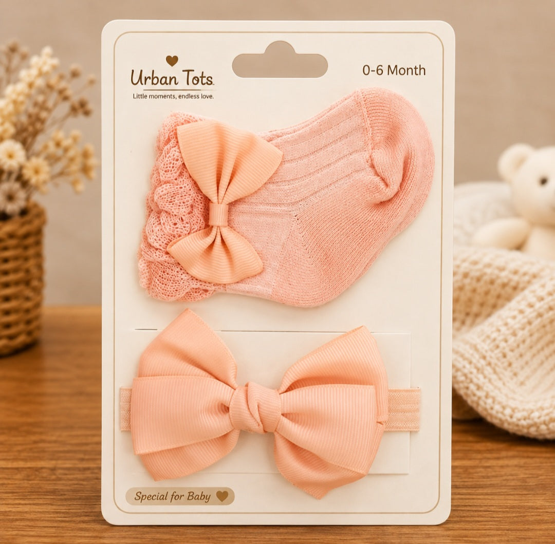 Head Band and Socks Set (0 to 6 Months)