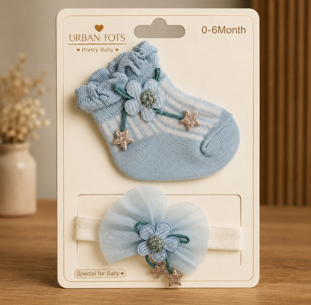 Head Band and Socks Set (0 to 6 Months)