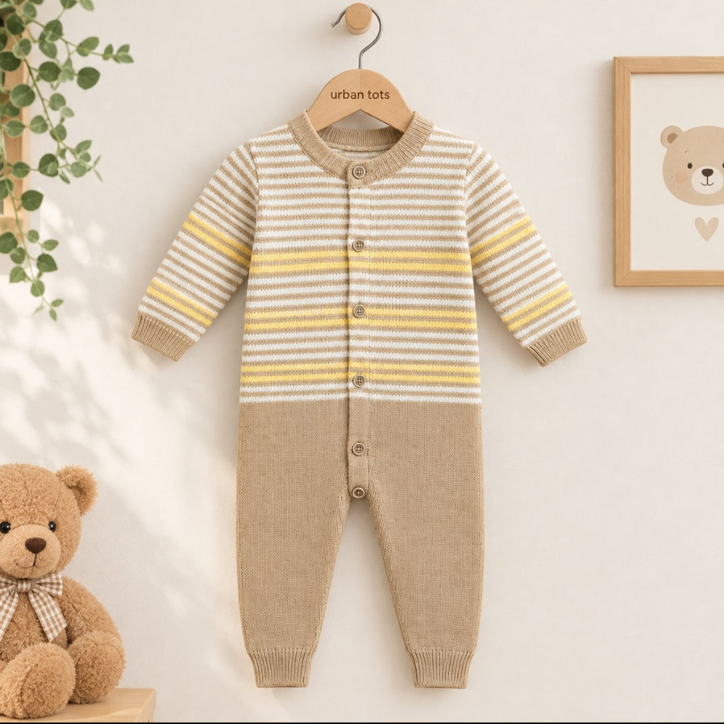 Knitted Striped Woolen Romper