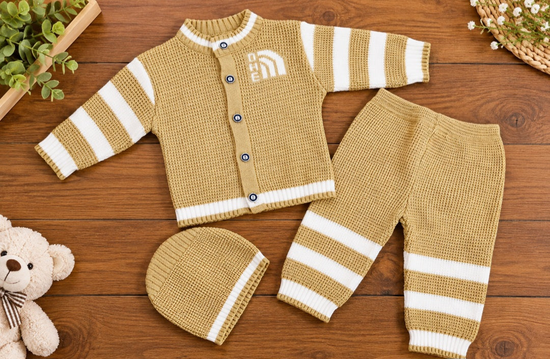 Knitted Baby Set with Cap (6 Colors)