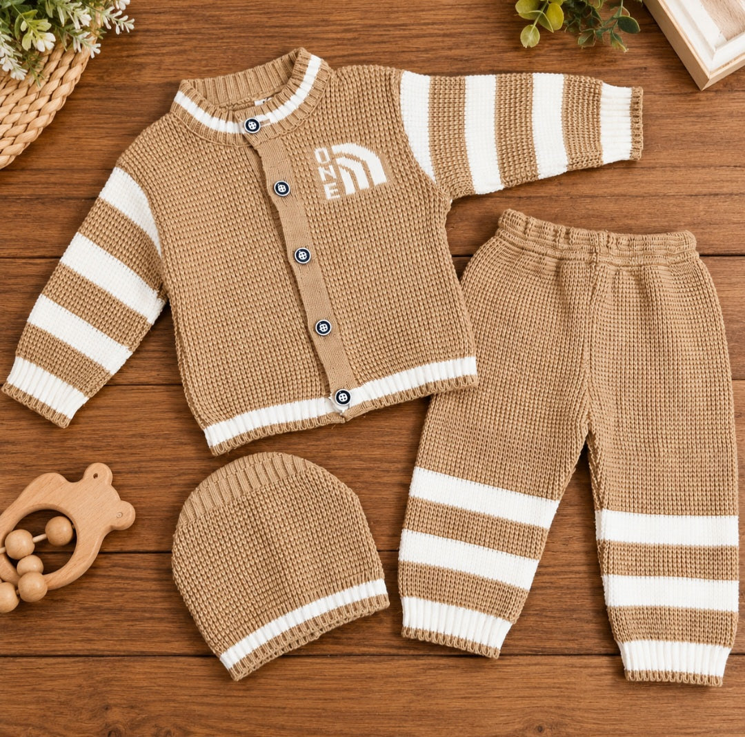 Knitted Baby Set with Cap (6 Colors)